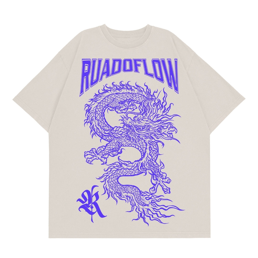 Camiseta Oversized Dragão Azul